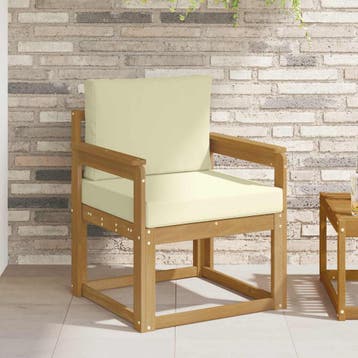 vidaXL Tuinbank Polyester Wit en Crème, Tuin en Terras, Verzenden, Nieuw