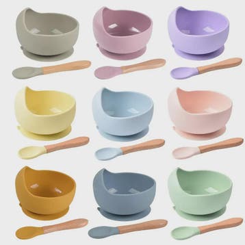 Siliconen Babyspeelgoed Kom en Lepel Set - BPA-vrij, Vaatwas, Verzenden, Nieuw