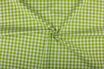Ruitjesstof limoengroen wit geruit - 10mm geruit, Hobby en Vrije tijd, Stoffen en Lappen, 120 cm of meer, Ophalen of Verzenden