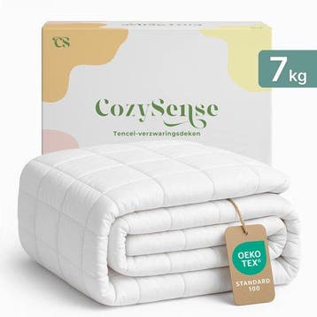 2dekans | CozySense® Verzwaringsdeken 7kg - 100% Tencel -, Ophalen of Verzenden, Zo goed als nieuw, Wit