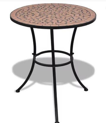 Keramische 3-delige Bistroset – Terracotta en Ijzerframe, Verzenden, Nieuw