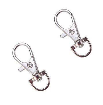 2x mini swivel karabijnhaak - ZILVER - 35mm, Ophalen of Verzenden, Nieuw