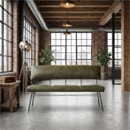 Leren eetkamerbank Solid - Granada Moss (olijf/groen) -, Huis en Inrichting, Ophalen of Verzenden, Nieuw, Leer