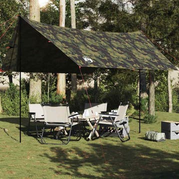 vidaXL Kampeerluifel waterdicht 438x376x212 cm camouflage, Verzenden, Nieuw, Tot en met 2
