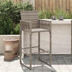 Tuinbarkrukken 2 st poly rattan grijs, Tuin en Terras, Tuinstoelen, Verzenden, Nieuw