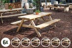 Rockwood® 6x  Picknicktafel Massief Grenen Luxe  Superieur, Tuin en Terras, Picknicktafels, Ophalen of Verzenden, Nieuw, Rechthoekig