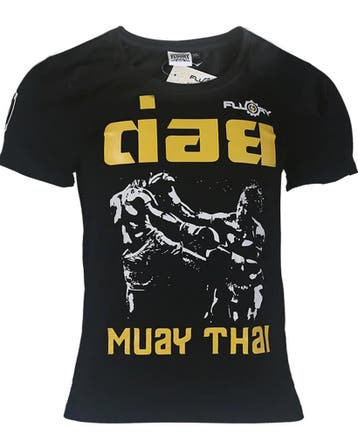 Fluory Fight Game Muay Thai Kickboks T-Shirt Zwart, Ophalen of Verzenden, Nieuw