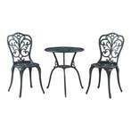 Bistroset Lupsam tuinset 3-delig donkergrijs met groene pati, Tuin en Terras, Tuinsets en Loungesets, Verzenden, Nieuw