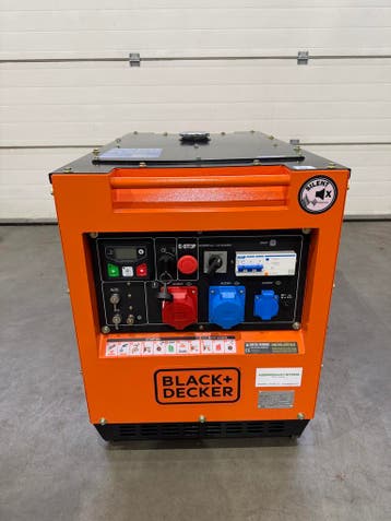 Black en Decker generator aggregaat kVA 7,9 Diesel ATS ACTIE, Nieuw, 5 tot 10 kVA, Dieselolie, Geluidgedempt