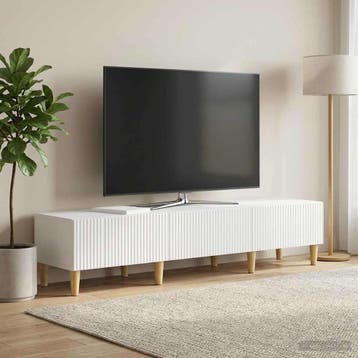 vidaXL TV-kast met lade Hoogglans Wit 147 x 34,5 x 30 cm, Minder dan 50 cm, Verzenden, Nieuw, Minder dan 100 cm