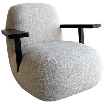101 Copenhagen Toe Fauteuil Met Armleuning - Off White / Oak, Gebruikt, 75 tot 100 cm, Ophalen of Verzenden, 75 tot 100 cm