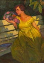 Ernoe Agoston (1889-1957) - Lady in the Garden