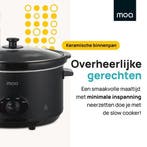 2dekans | MOA Slowcooker - 6,5 liter - Keramische Binnenpan, Ophalen of Verzenden