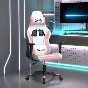 vidaXL Gamestoel kunstleer wit en roze, Verzenden, Nieuw, Roze