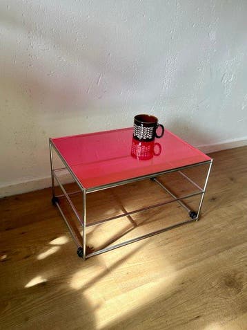 Bijzettafel - Roestvrij staal, Acryl - Opgeknapte salontafel, Antiek en Kunst