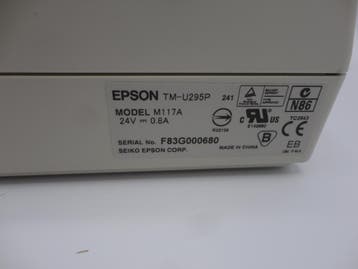 Epson TM-U295 Matrix Slip Bon Printer - M117A  - Parallel, Ophalen of Verzenden, Gebruikt, Epson