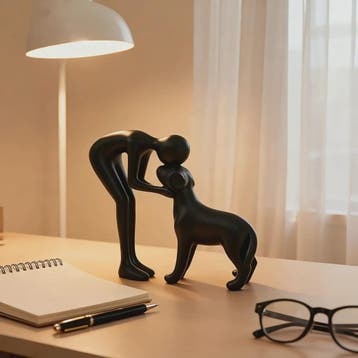 Abstracte Beeldjes: Mens & Hond Vriendschap - Decoratie voor, Verzenden, Nieuw in verpakking