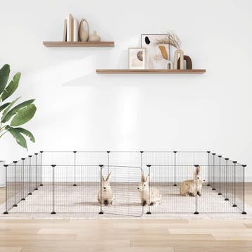 vidaXL Huisdierenkooi met deur 20 panelen 35x35 cm staal, Verzenden, Nieuw