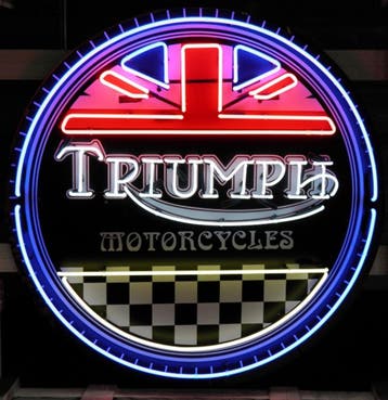 Triumph Motorcycles Neon Verlichting XL 100 x 100 cm, Verzamelen, Ophalen, Gebruikt