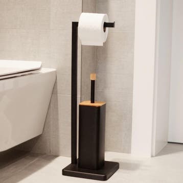 Ruimtebesparende WC Rolhouder | Bamboe Top | Premium | OP=OP, Ophalen of Verzenden, Nieuw, Zwart, Overige typen