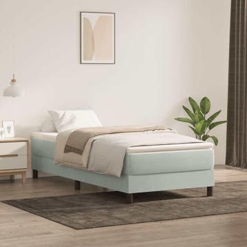 vidaXL Boxspring zonder matras fluweel lichtgrijs 80x220 cm, Eenpersoons, Verzenden, Nieuw, Stof