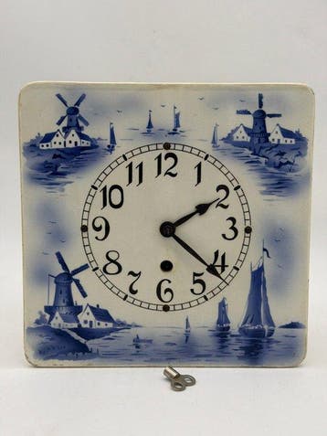 Telleruhr - Delfts Blauw Hollands Landschap - Art Deco -