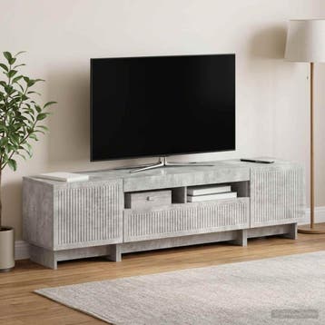 vidaXL 5-delige LED TV-kast Betongrijs Bewerkt hout, Minder dan 50 cm, Verzenden, Nieuw, Minder dan 100 cm