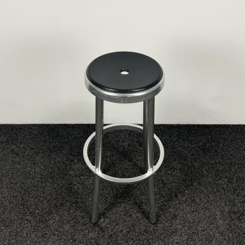 Design Barkruk - Zwart / Chroom, Huis en Inrichting, Ophalen of Verzenden, Gebruikt