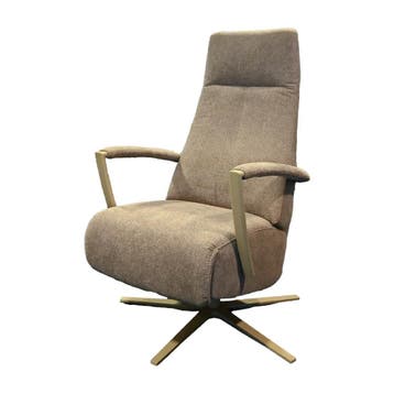 Draaifauteuil Carrera in stof met SHOWROOMKORTING, Minder dan 75 cm, Stof, Nieuw, Ophalen of Verzenden