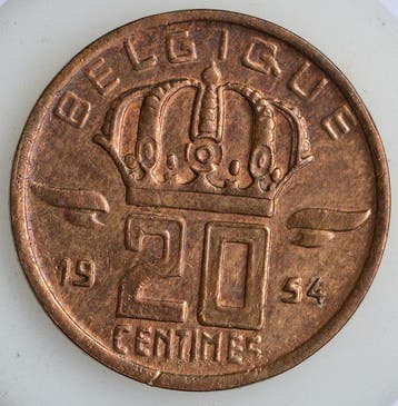 België. Prins Karel. 20 Centimes 1954 FR, Postzegels en Munten, Munten | Nederland