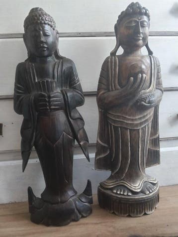 Decoratief ornament (2) - Indonesië - Een paar Boeddhas