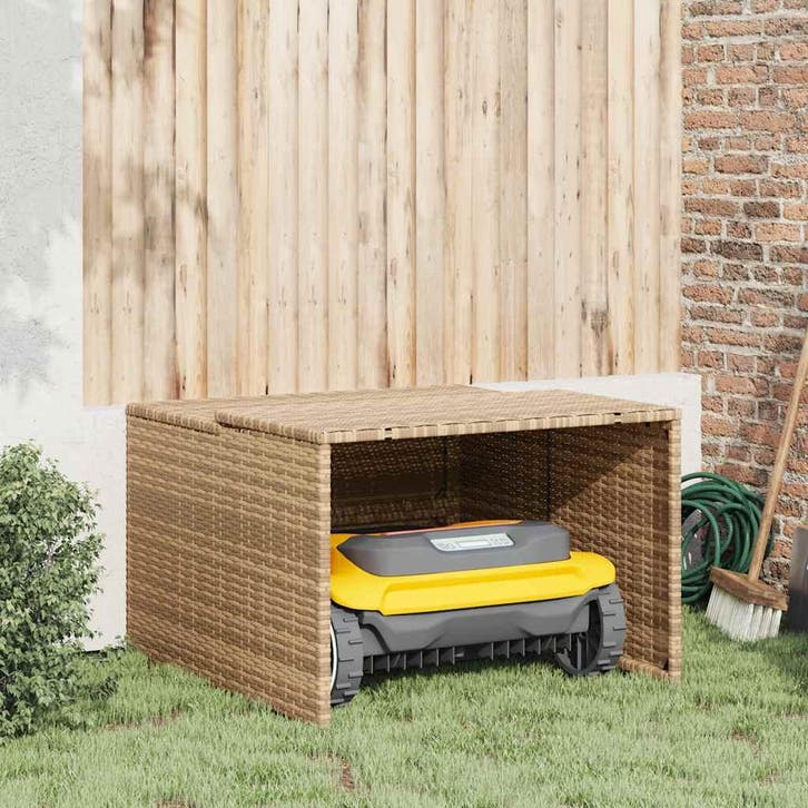 vidaXL Garage voor robotmaaier 86x90x52/57 cm poly rattan, Tuin en Terras, Zitmaaiers, Nieuw, Verzenden
