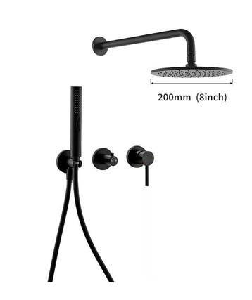 Zwarte Inbouw Douche Set met Regendouche en Handdouche, Verzenden, Nieuw