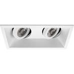 GU10 Inbouwspot Set - Mat Wit - Inbouw Rechthoek Dubbel -, Metaal of Aluminium, Nieuw, Ophalen of Verzenden, Led
