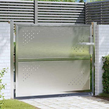 vidaXL Tuinpoort met slot Zilver 85 x 70 cm Roestvrij staal, Tuin en Terras, Verzenden, Nieuw