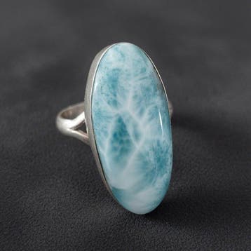 Hoogwaardige Larimar op massief zilver 925. Zeldzame