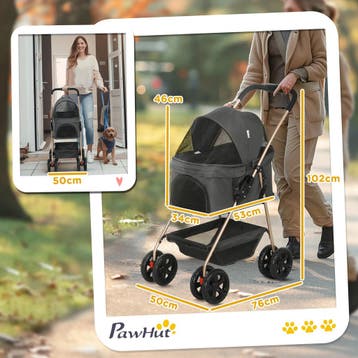 TRUUSK 3-in-1 Hondenwagen en Kattenbuggy - Opvouwbaar met Dr, Verzenden, Nieuw