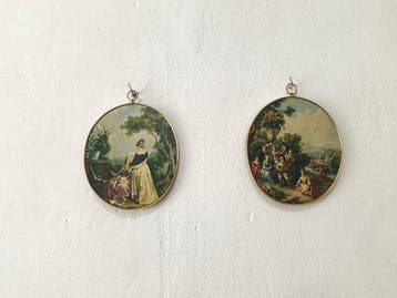 Wanddecoratie - Franse platen van scènes - decoratieve