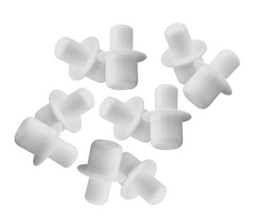 Set van 120 kunststof plankdragers (wit, 5&6 mm, 15 mm leng, Ophalen of Verzenden, Nieuw