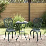 vidaXL Tuin Bistro Set 3 pcs Groen Aluminium, Verzenden, Nieuw, Aluminium, 3 zitplaatsen