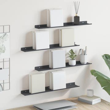 vidaXL Drijvende plank 4 pcs Antraciet 60 x 8,5 x 2,5 cm, Verzenden, Nieuw