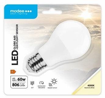 Modee LED Dag/Nacht Sensor lamp E27 8.8W 806lm 4000K Koel..., Huis en Inrichting, Ophalen of Verzenden, Nieuw