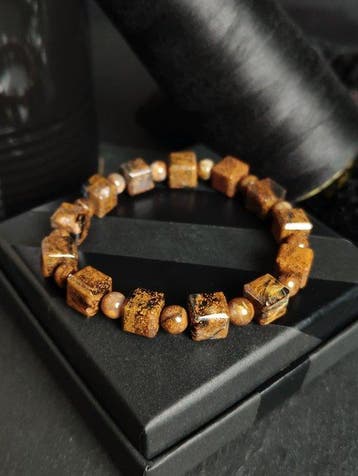 Kostbare Pietersietarmband - Bruine en blauwe tinten- 27 g -, Verzamelen