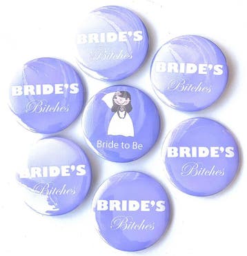 9 Buttons Bride to Be en Team Bride tribal wit, Verzenden, Nieuw, Versiering, Geboorte of Huwelijk