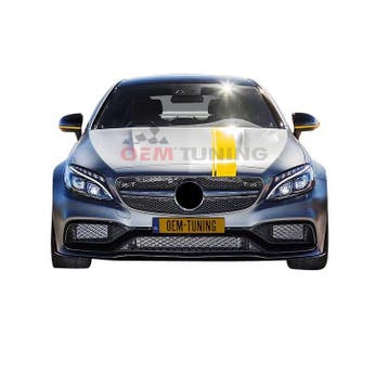 Frontspoiler Lip CKlasse C63 AMG 1423 Hoogglans Zwart, Mercedes-Benz, Ophalen of Verzenden, Bumper, Nieuw