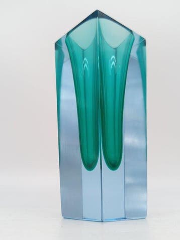 Vaas - Glas - Murano verzonken vaas, Antiek en Kunst, Antiek | Glas en Kristal