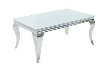 Elegante salontafel MODERN BAROK 100cm zilver met wit, Ophalen of Verzenden, Nieuw