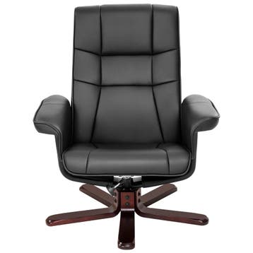 TV-fauteuil met krukje model I - zwart/bruin, Verzenden, Nieuw