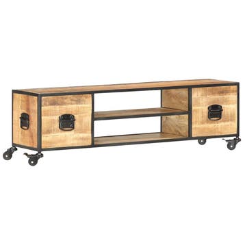 vidaXL Tv-meubel 130x30x39 cm massief mangohout, Minder dan 50 cm, Verzenden, 100 tot 150 cm, Nieuw