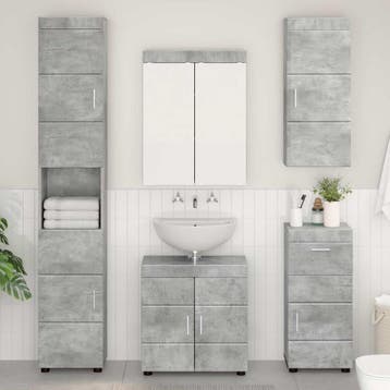 vidaXL Badkamer wandkast met plank TULUM Beton Grijs 37 x, Verzenden, Nieuw